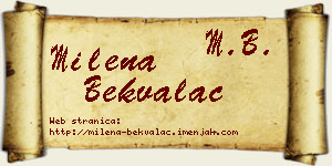 Milena Bekvalac vizit kartica